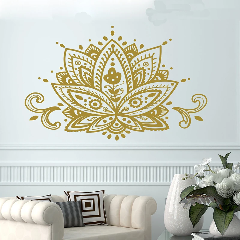 YOYOYU Mandala Vinyl Wall Stickers Lotus Flower Namaste Bohemian Removeable Decal Yoga Bedroom Home Decoration ZX375 | Дом и сад