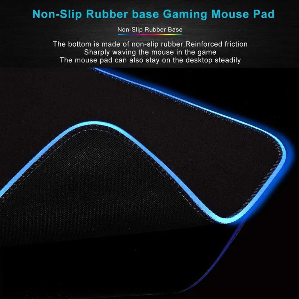 Большой RGB USB Красочный светодиодный освещение, подсветка коврик для мыши и клавиатура игровой коврик для ПК компьютера 250*300*4 мм