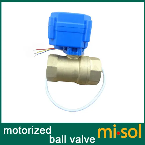 

Free Shipping!!! misol / 1pcs of Motorized ball valve brass, G3/4" DN20 BSP reduce port, 2 way, CR02, electrical valve