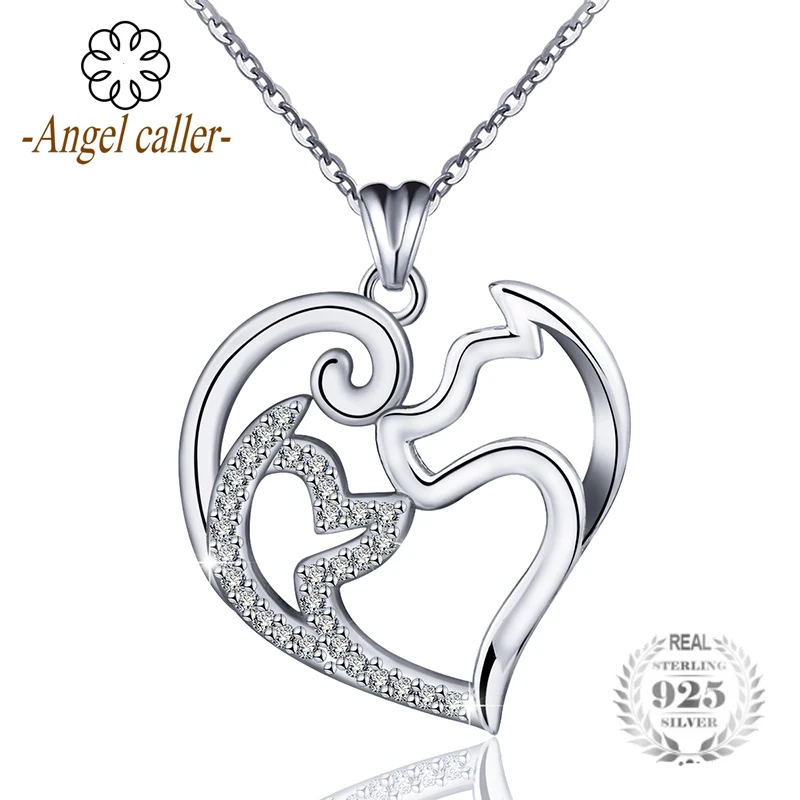 Женское ожерелье с подвеской в виде сердца Angel Caller из стерлингового серебра 925