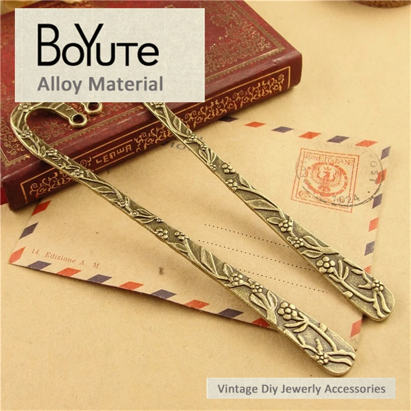 BoYuTe (10 шт./лот) 11*119 мм Материалы из цинкового сплава античные бронзовые закладки в