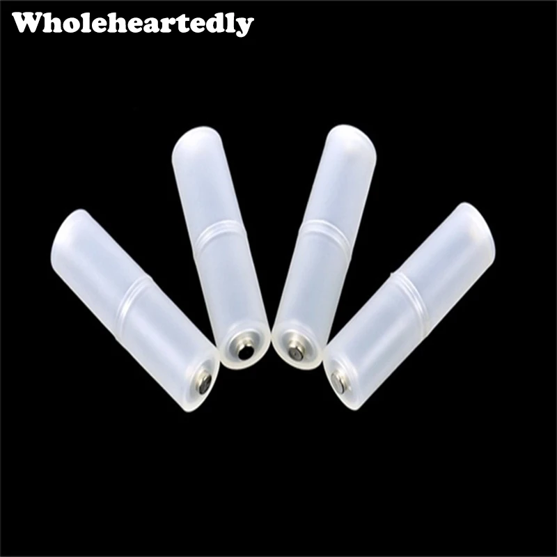 

4PCS Transparent White AAA to AA Size Cell Battery Adaptor Plastic Battery Holder Case Converter Switcher Battery Box Wholesale
