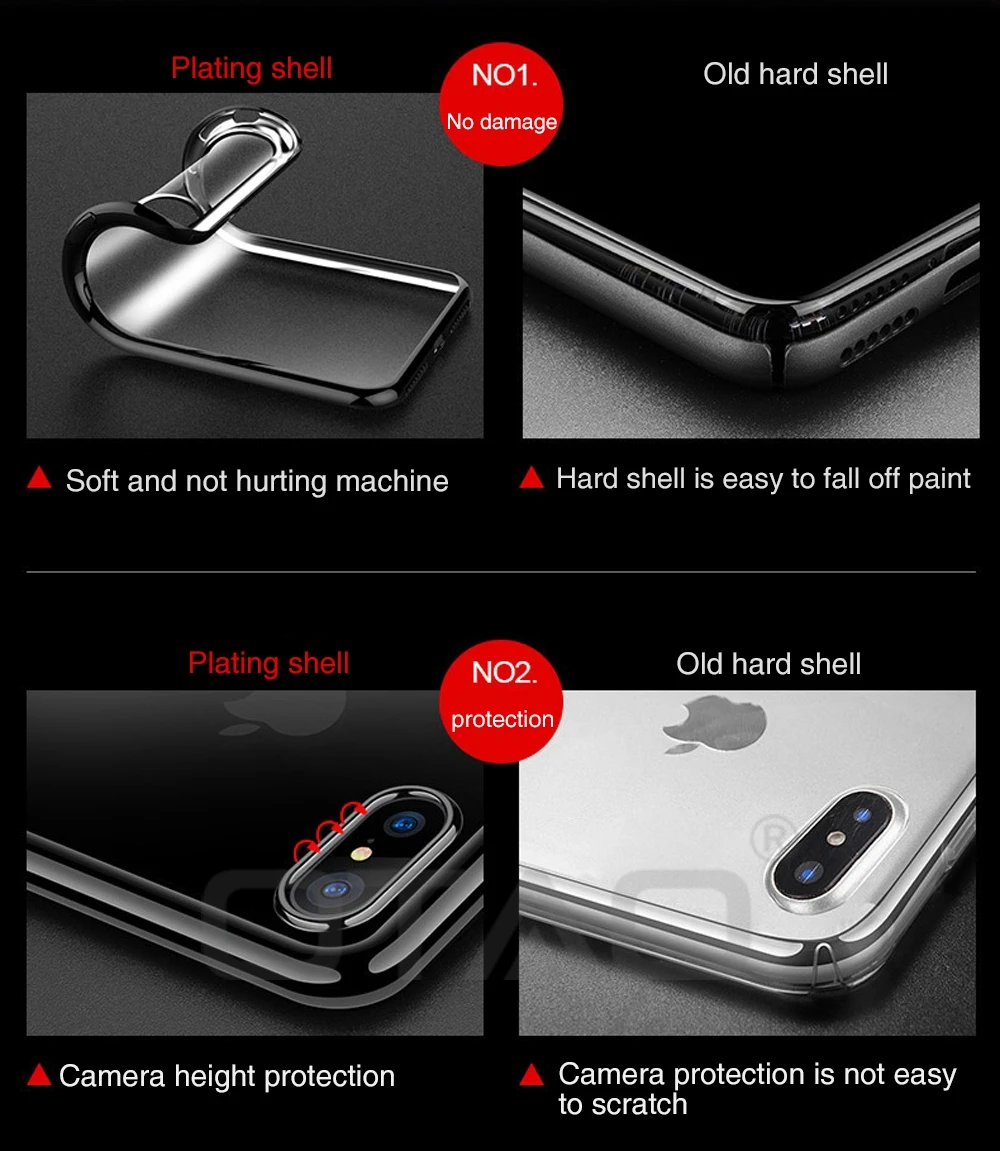 OTAO сверхтонкая жесткая накладка на заднюю панель чехол для телефона для iPhone XS MAX XR X 8 7 6 6s Plus покрытие силиконовый чехол-накладка из мягкого ТПУ с полным покрытием противоударный Caqa