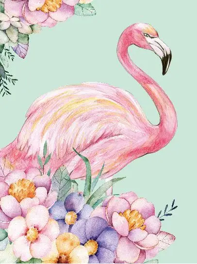 100% Full 5D Diy Diamond Painting "Flamingo & Unicorns" 3D Round Rhinestones Embroidery Animal | Дом и сад