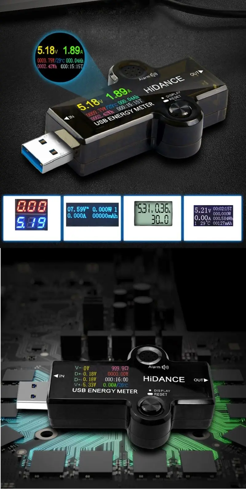 HD Цвет скрин USB 3,0 тестер Вольтметр Амперметр Напряжение измеритель тока, для батареи зарядки измерения сопротивление кабеля