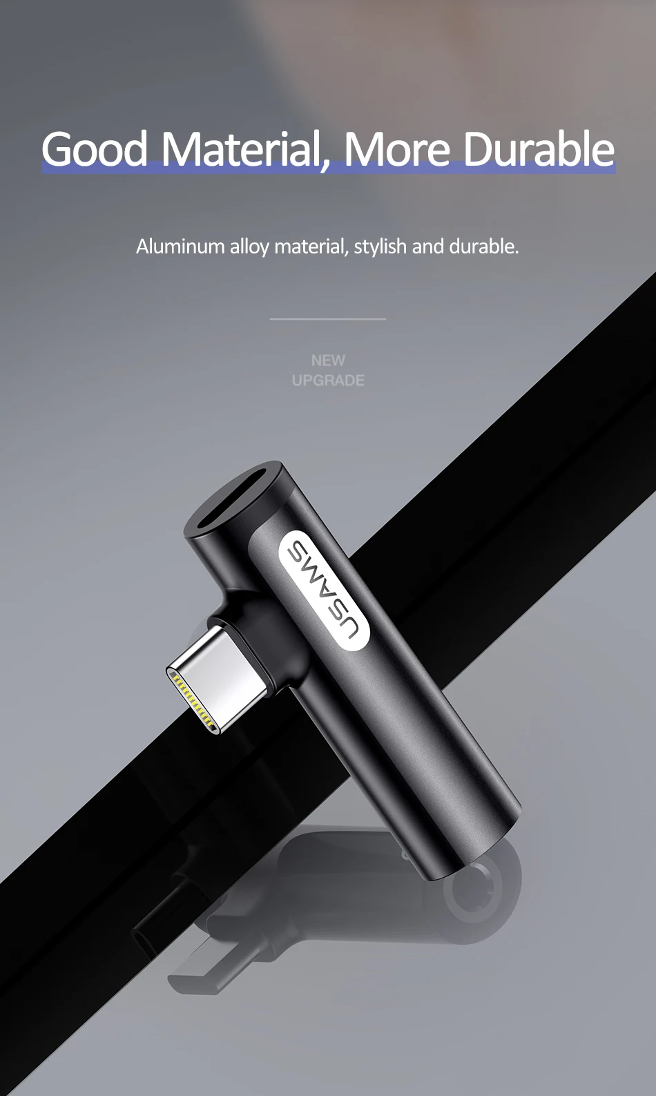 USAMS type c 3,5 мм Aux адаптер 4 в 1 USB C до 3,5 мм для huawei Xiaomi type-c OTG конвертер зарядное устройство Jack аудио наушники адаптер