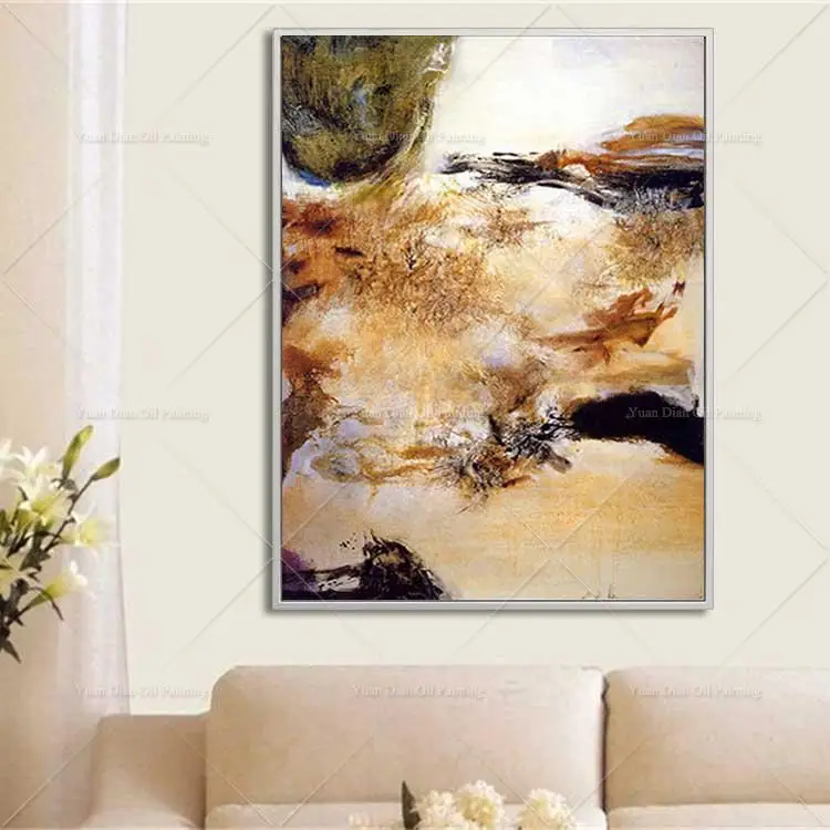 Goede Abstracte Berg Wolken Sky Handgeschilderd Landschap Olieverfschilderij Wall Art Muur Foto Voor Woonkamer Interieur