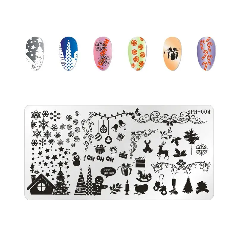 ZJOY Special Nail Stamping Template Marry Chrismas Series Celebration Art Image Plates | Красота и здоровье