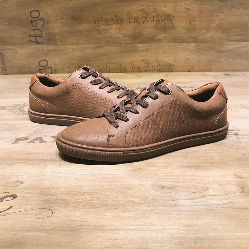 FLGMOCOM 2019 Casual Leather Shoes Men Fashion Sneakers Footwear Comfortable Male Quality Loafers Lace Non-slip | Обувь
