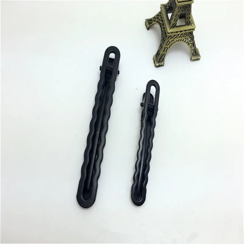 150 шт. 6/8 см черный/серебряный цвет волна Утконос зажим квадратный DIY ювелирные