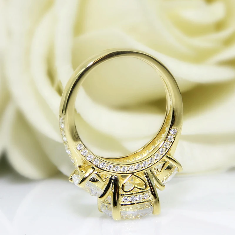 Кольцо с бриллиантами для женщин 14 к желтое золото | Украшения и аксессуары