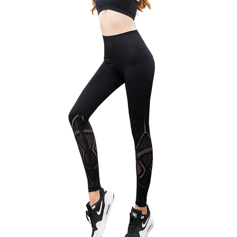 Hollow Exercise Girl Leggings High Waist Elastic Fast Dry Underpants Breathable Comfortable Fitness Yoga Ankle Pants | Спорт и