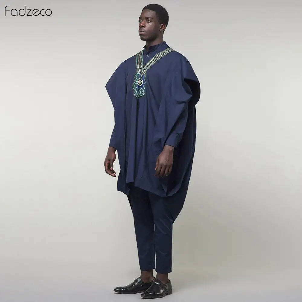 Fadzeco Agbada африканские костюмы для мужчин Дашики деловой комплект из 3 предметов