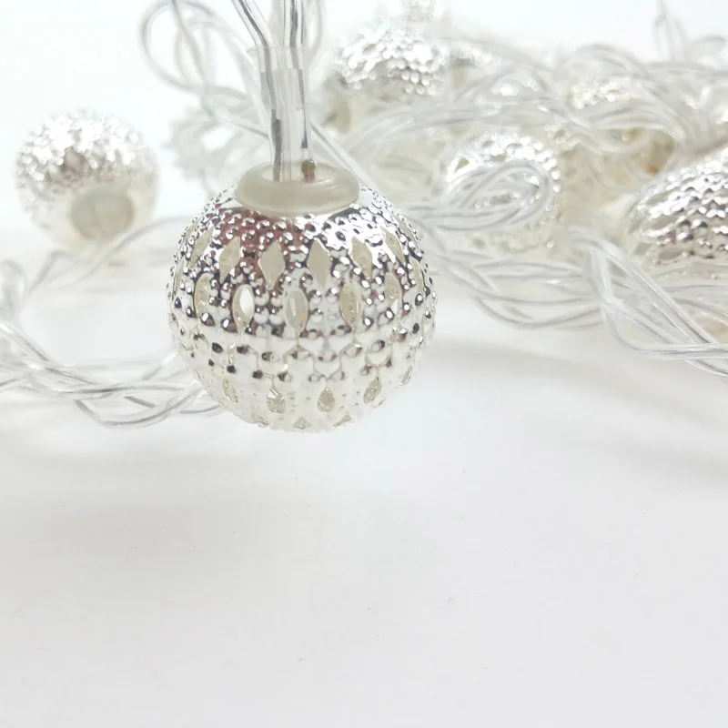 

Warm white 4m Iron Ball LED Strings Lamp Ideal for Wedding Christmas Tree Party Globe Bombillas Luzes Para Festa Garland Lighte