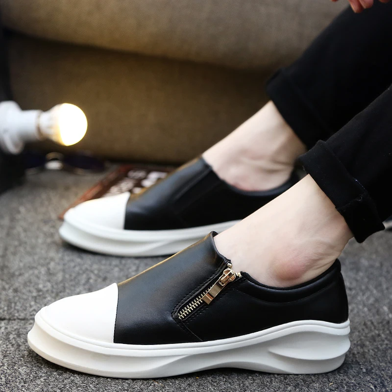 Thestron Casual Shoes Men Brand Slip-On Black White Moccasins Loafers Leather Male Footwear 2018 Big Size 45 Quality | Обувь