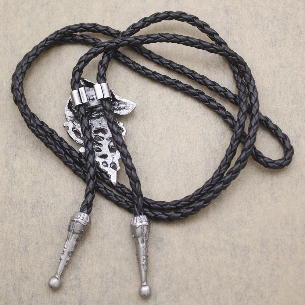 Винтажный Мужской галстук посеребренный золотой Кожаный Галстук в стиле