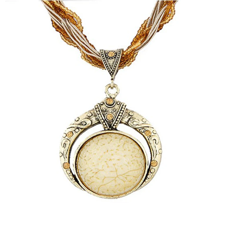 Бохемское ожерелье ювелирных изделий модная популярная ретро-стиля Бохемии многослойные бусины цепи кристаллический драгоценный зерно подвеска XY160501.