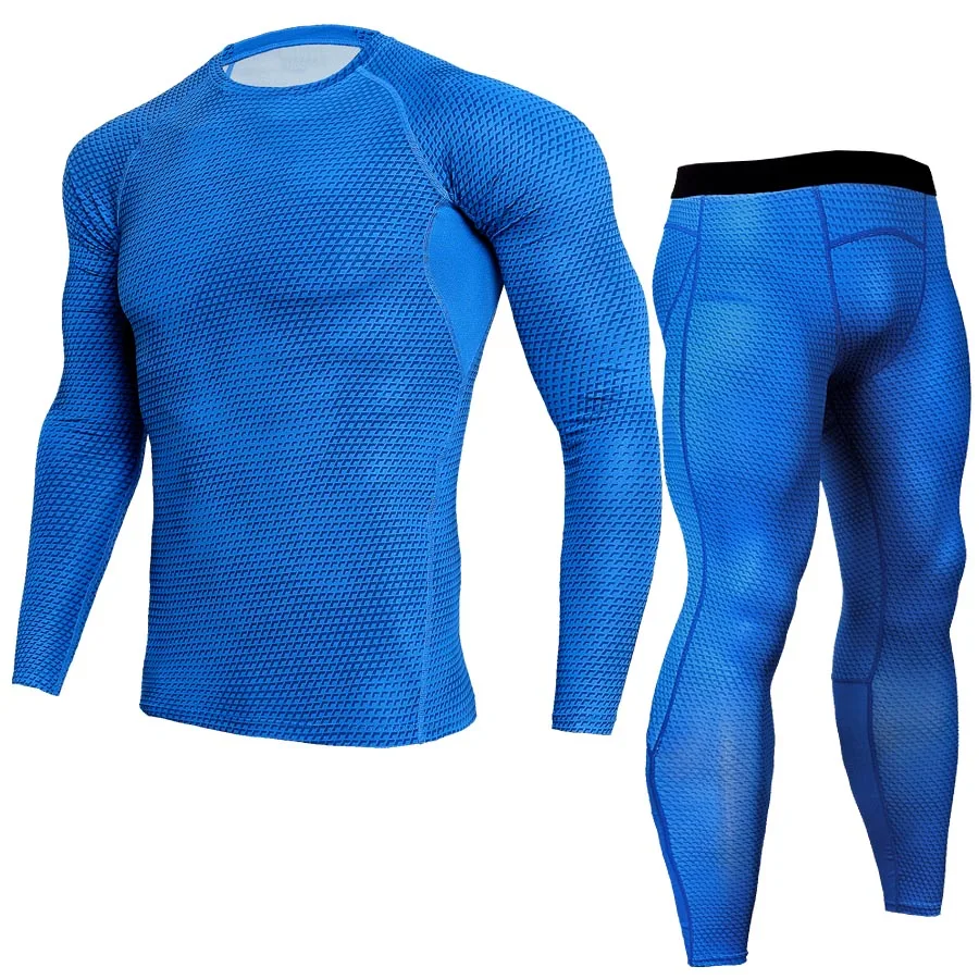 

2018Newest Fitness Compression Sets T Shirt Men 3D Printed MMA Crossfit Muscle Shirt Leggings Base Layer Tight Tops