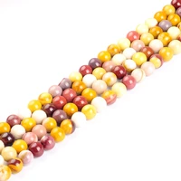 top quality natural stone beads egg yolk round loose stone beads for diy jewelry handmade making bracelet necklace 4681012mm