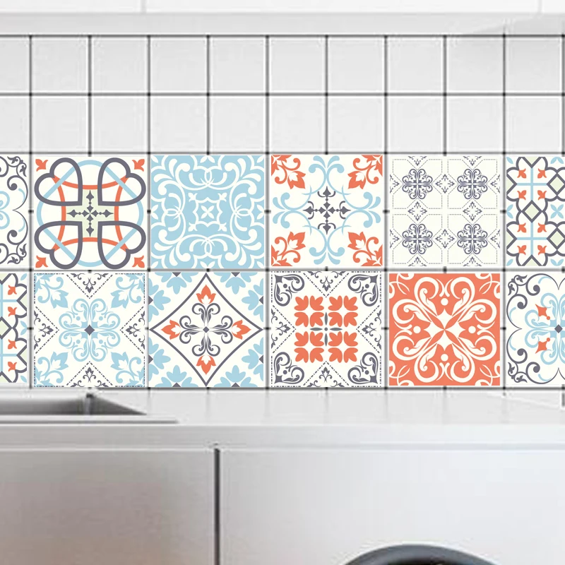 

Self adhesive wall decal Arabic pattern bathroom waterproof kitchen anti oil tiles stickers bathroom muurstickers home 20x100cm