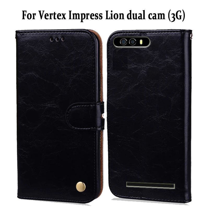 Для Vertex Impress Lion dual cam (3G) чехол с откидной крышкой из искусственной кожи кошелек для