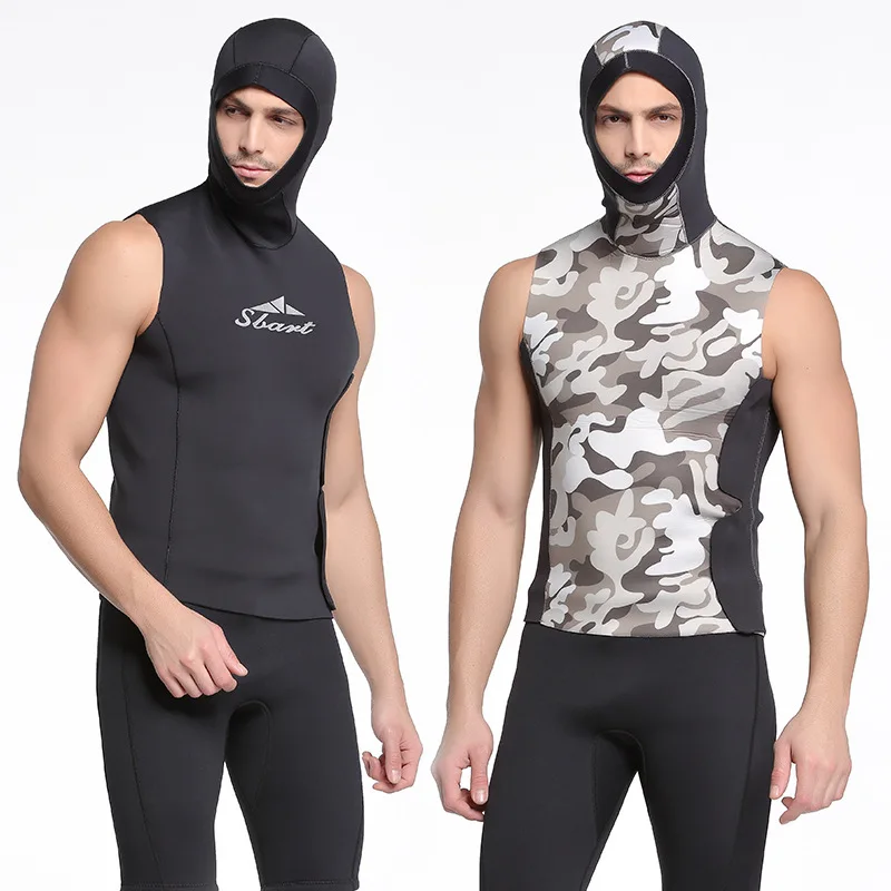 

Sbart 3mm Neoprene Men KeepWarm Wetsuit Hooded Vest Anti jellyfish surfing Diving Suit Swimsuit snorkeling Sunscreen