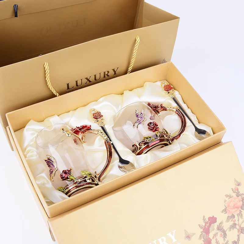 

Color Scented Tea Juice Heat-resisting Flower Receptacle Coffee Lovers Cup Suit Round Engraving Glasses Vaso Copo Gift Creative