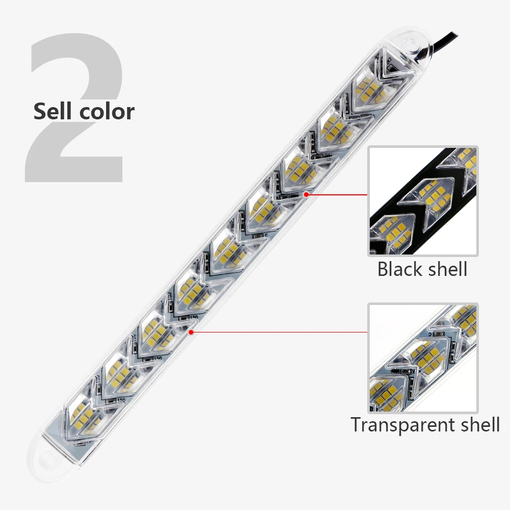 2 шт. (1 пара) 2835 6/9/12 SMD 6 Вт 9 12 белый Янтарный последовательный DRL указатель поворота