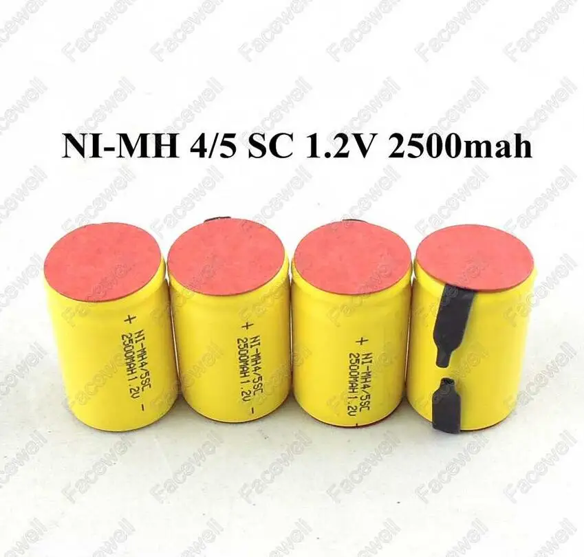 8 шт. 1 2 в 2500 мАч 4/5 subc sub c sc nimh аккумуляторы аккумулятор Ni MH bateria recargable 4/5sc для 9 6