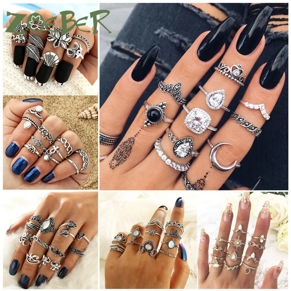 Винтажный 12 шт набор золотого цвета Midi Finger Шарм кольцо набор для женщин Knuckle вечерние ювелирные изделия Knuckle кольцо набор женский ювелирный подарок