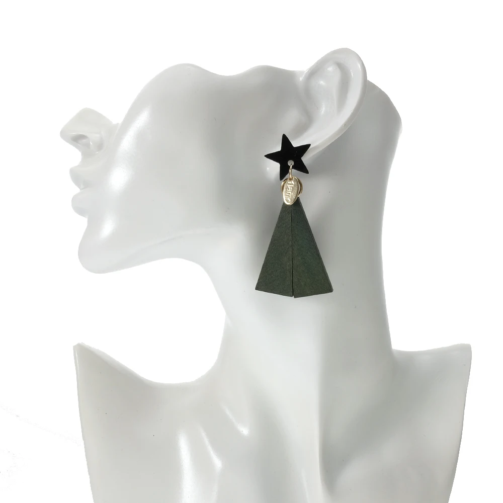 Звезда Серьги Этнические богемные серьги Multi Цвет деревянный большой