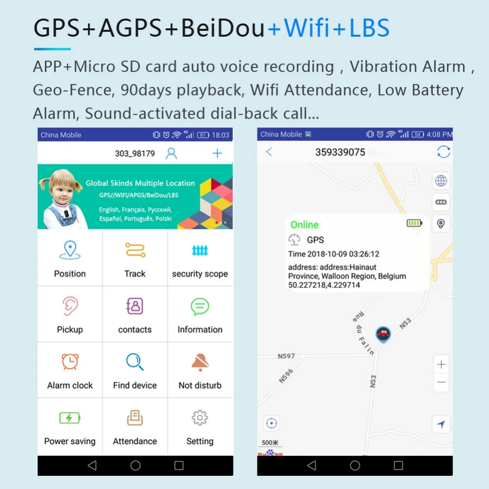 Ультра-тонкий рабочий студенческий gps трекер карта Wi-Fi по спутнику LBS двусторонняя связь SOS для багажа тег школьная сумка кошелек