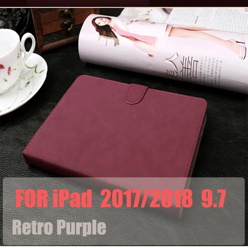 Retro Purple2 Coolaxy на каждый день из искусственной кожи смарт-чехол для IPad воздуха 2 колесика с камерой низкого давления х 1 пробуждения/Sleep(Пробуждение/спящий режим) крышка чехол для IPad чехол 9,7 для 6th поколения - Цвет: Retro Purple2