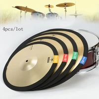 3pcs 4pcs lot 14 16 18 20 inch high quality portable polyester fibre cymbal mute circle ring drums set hi hat practice silencer
