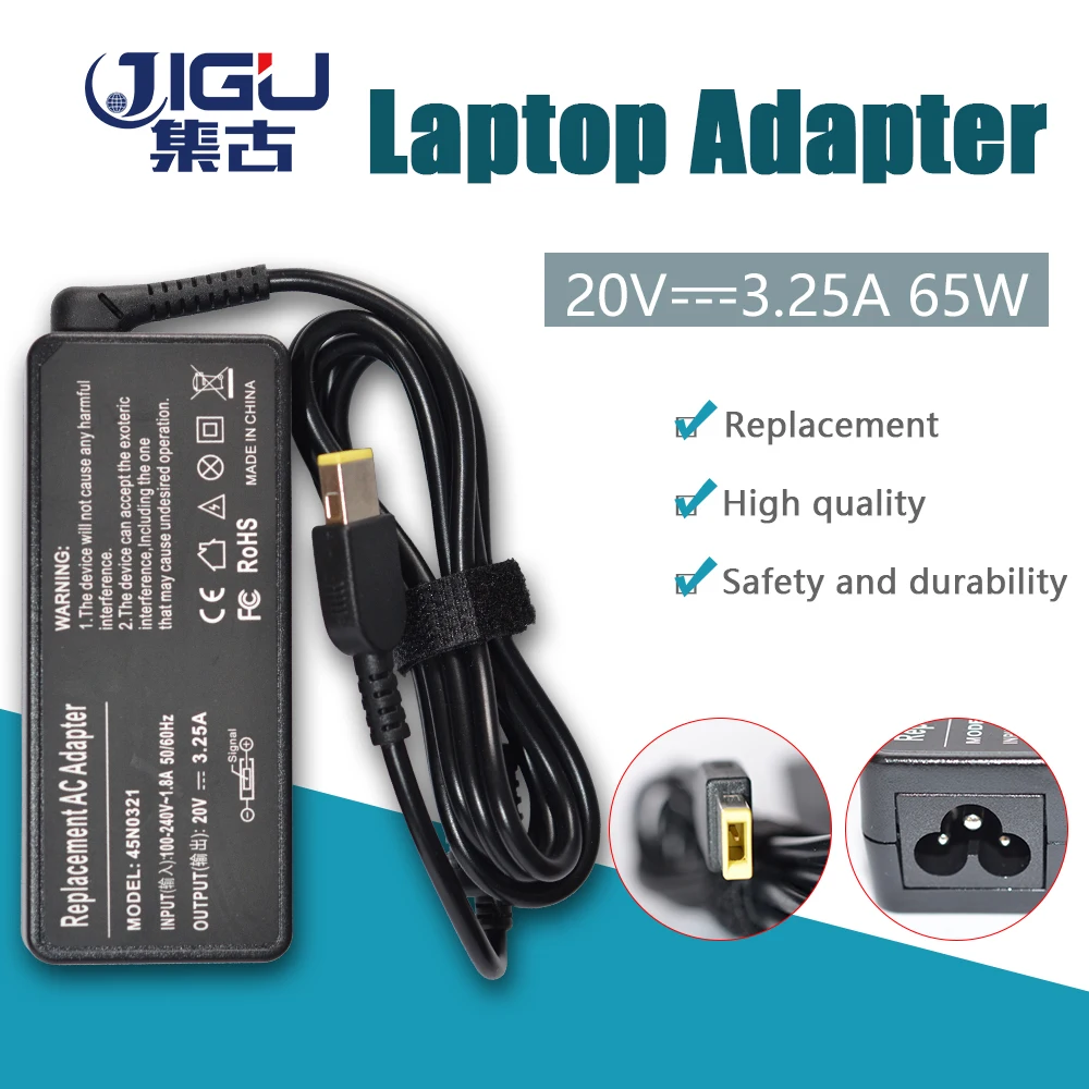 JIGU Новый 20V 3.25A 65W AC для DC адаптер зарядное устройство источник питания Lenovo ThinkPad X1