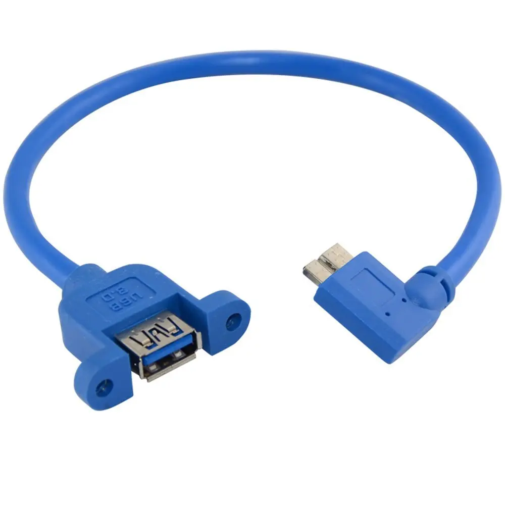 30cm 11&quot Panel Mount Female USB 3.0 To Left Angled Micro B Male Extension Cable Applided to laptop and desktop computer | Электроника