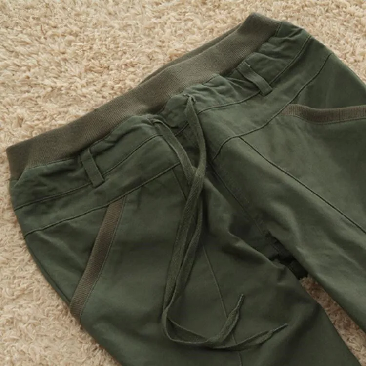 Женские хлопковые шаровары с высокой талией свободные облегающие штаны|pantalones