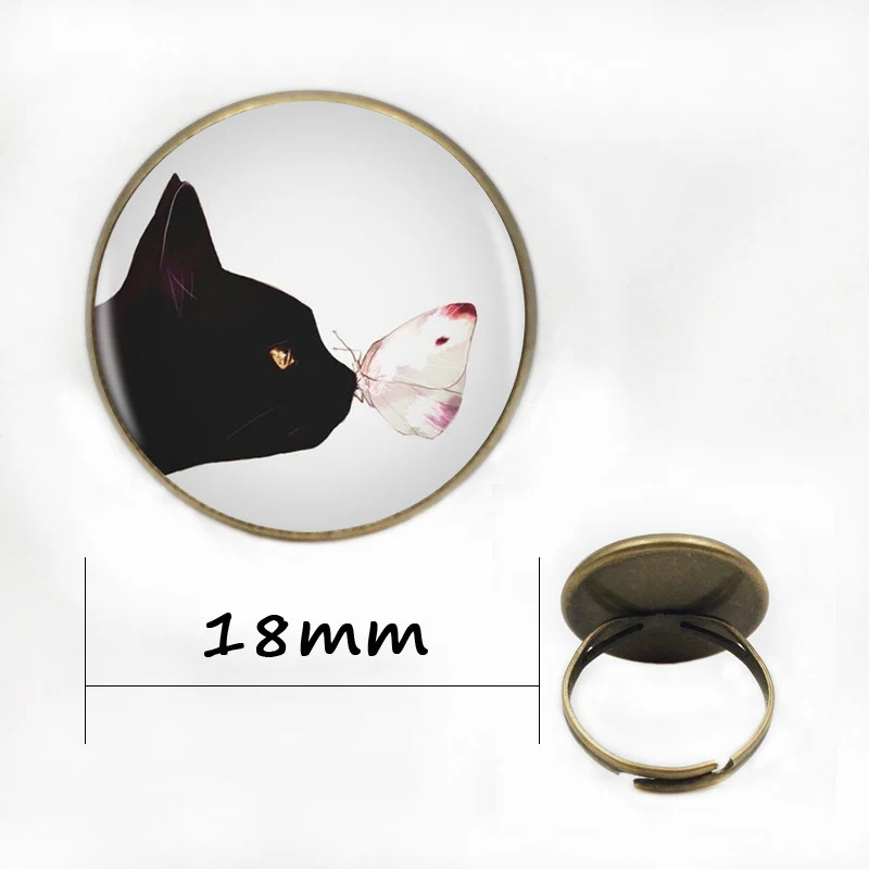 Подвеска "Черная кошка и бабочка" с длинной цепью из серебра высокого качества, изготовленная вручную для женщин.