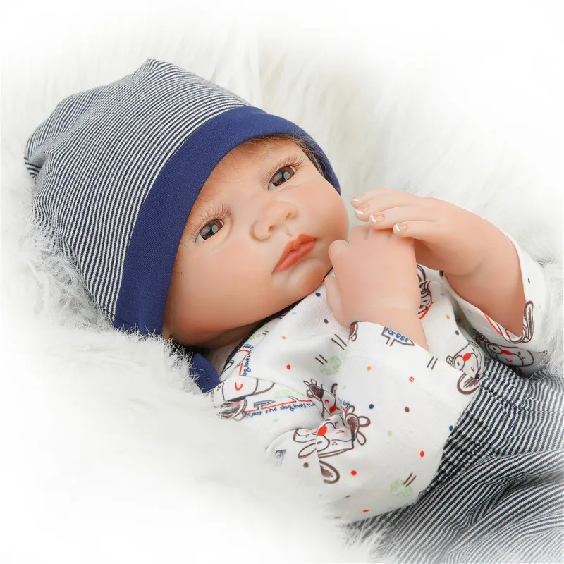 SanyDoll 22 дюйма 55 см силиконовые куклы для новорожденных реалистичный Модный милый