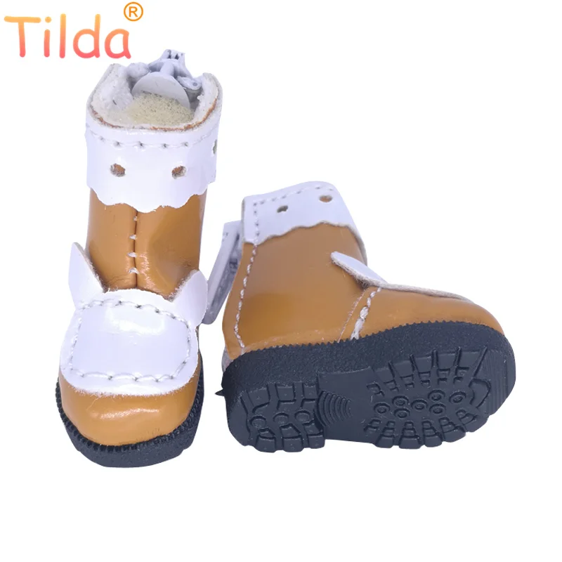Tilda 1/6, кукольные сапоги, обувь для куклы Blythe BJD, милый кавайный мини зимний стиль, кожаная обувь, аксессуары для куклы blyth, игрушки