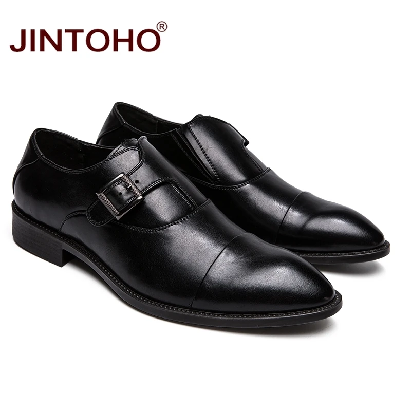 JINTOHO/мужская кожаная обувь большого размера; Модные Мужские модельные туфли; недорогая Мужская официальная обувь; черные кожаные лоферы; chaussure homme