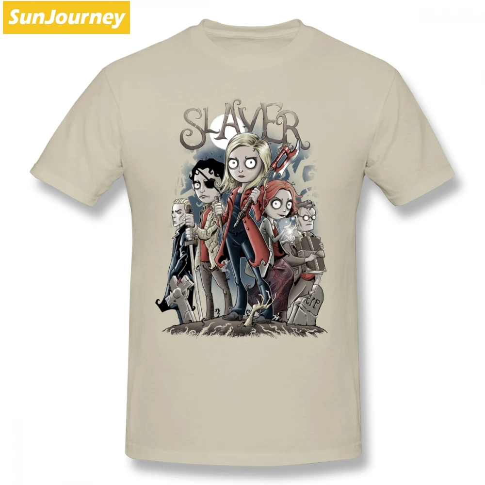 Buffy The Vampire Slayer, Мужская футболка, новинка, для отдыха, негабаритных размеров, хлопок, Crewneck, футболки с коротким рукавом - Цвет: Хаки