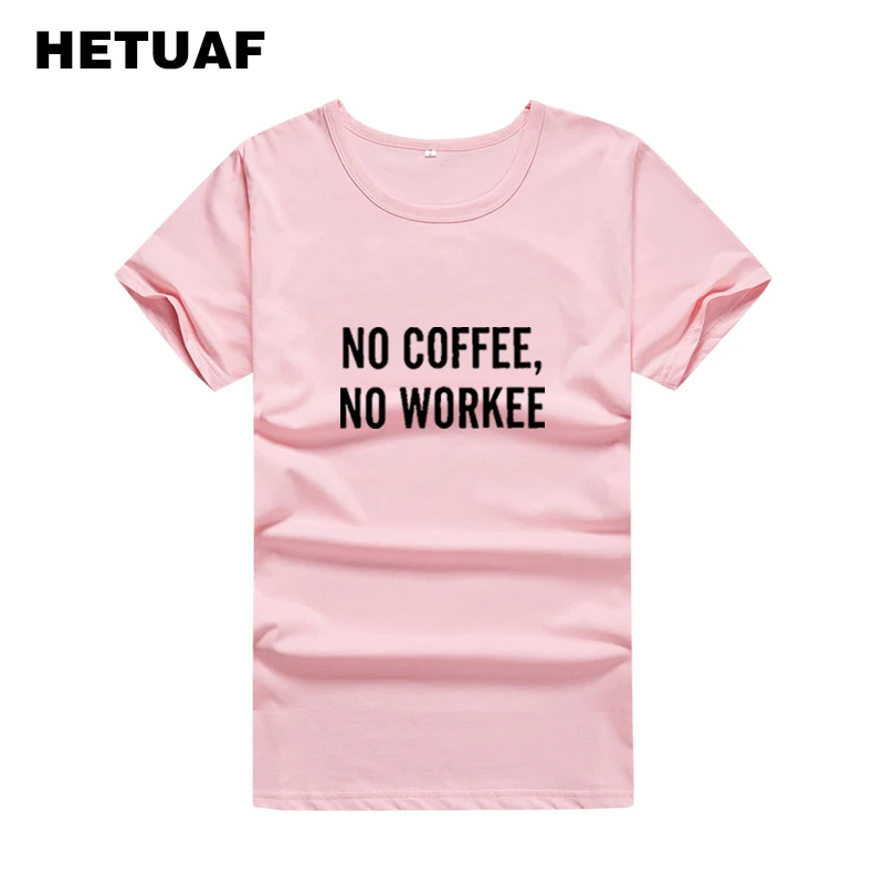 Женская футболка с принтом NO COFFEE WORKEE летняя свободная в стиле Харадзюку панк рок