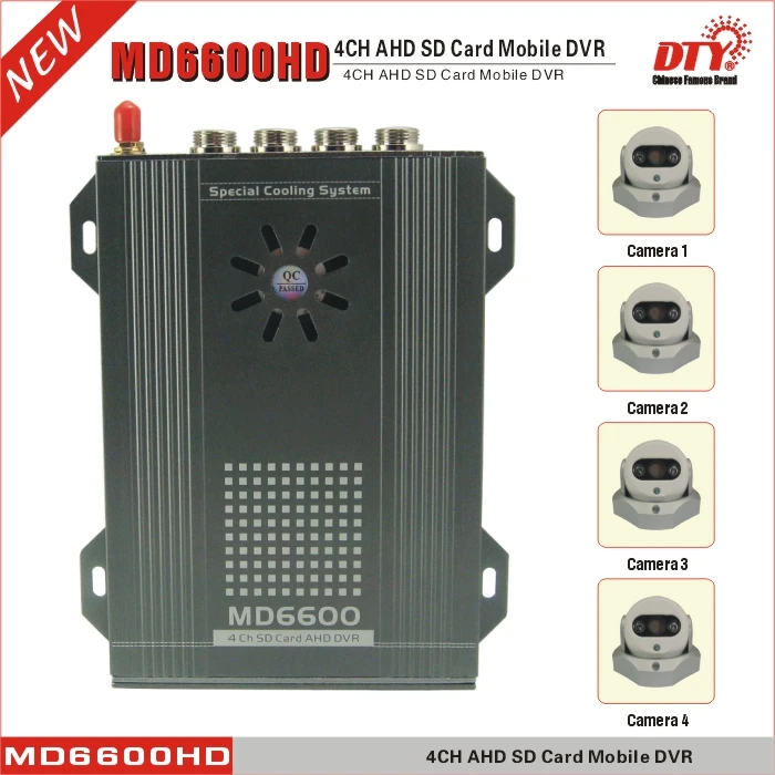 4ch в реальном времени запись sd card 720 P ahd мобильный рекордер dvr с gps слежения MD6600HDG|dvr