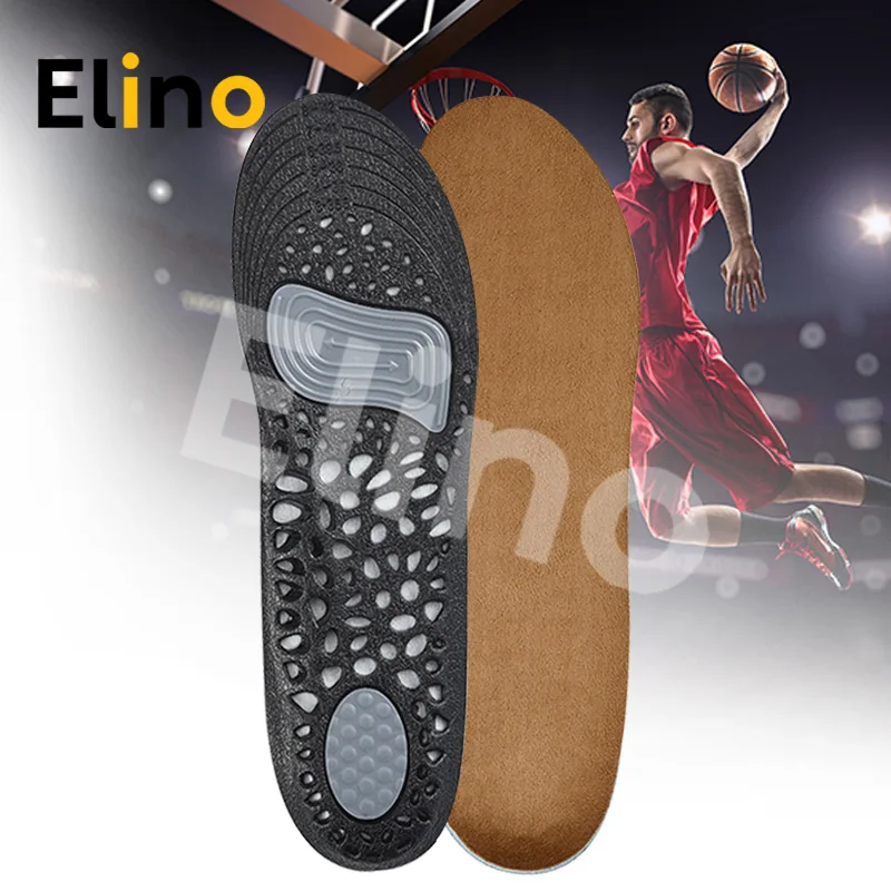 

Elino Memory Foam Basketball Sport Insoles Men Women Breathable Sweat Shock Absorbtion Inner Pads Arch Support Suede Shoe Soles