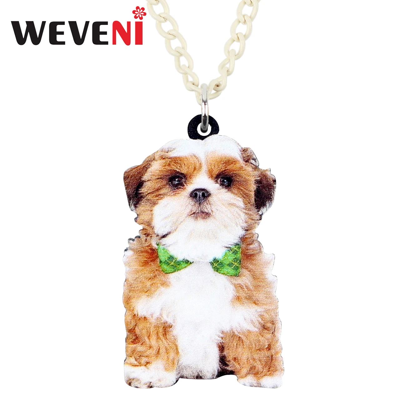 WEVENI Statement акриловая милая китайская Shih Tzu Подвеска для ожерелья собак Collier аниме