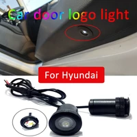 2pcs led car door light for hyundai creta i30 accent ix35 santa fe solaris tucson 2017 logo laser projector light accessories