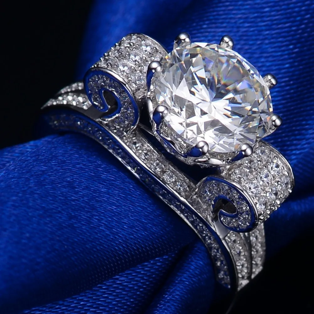 Потрясающее роскошное обручальное кольцо 5 карат для женщин искусственный алмаз