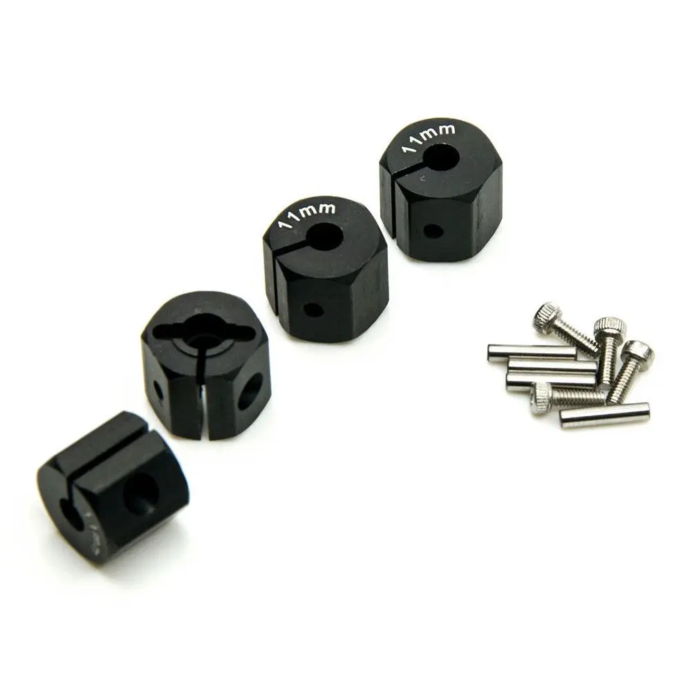 Black 11mm 4 шт. DIY Толщина 8/9/10/11/12 мм машина из сплава RC Запчасти Замена шестигранной ступицы колеса для 1/10 RC Рок Гусеничный - Цвет: Black 11mm