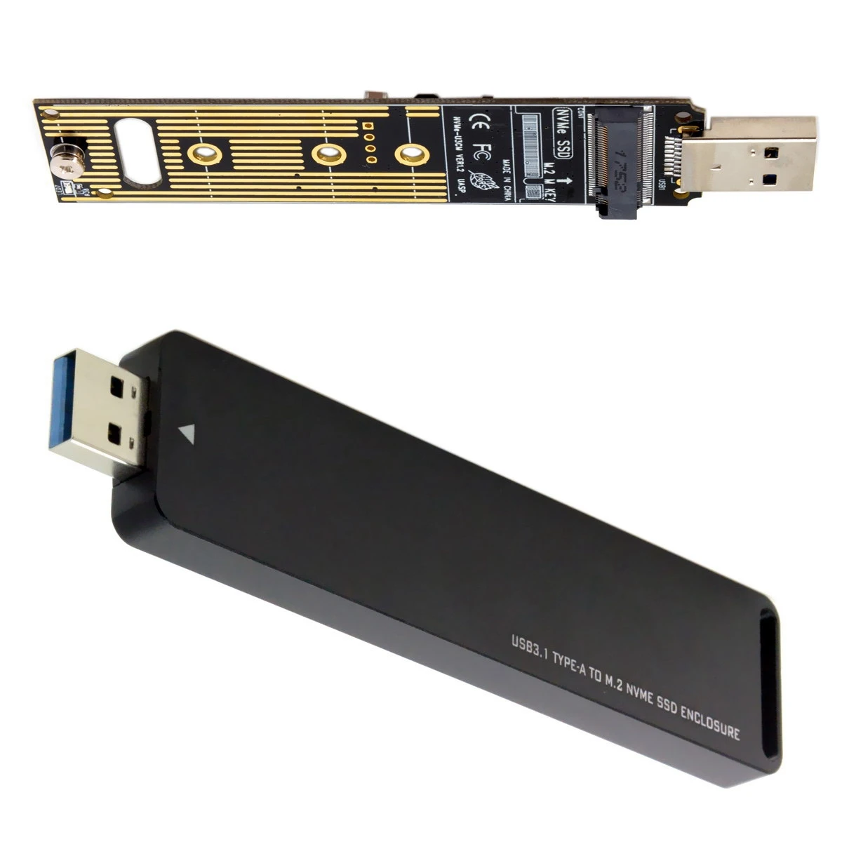 Чехол для SSD накопителя NVME на USB адаптер 10 Гбит/с Usb 3 1 Gen 2 M.2 PCIE карту Type A без кабеля